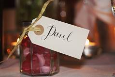 Placecard and a homemade candle
