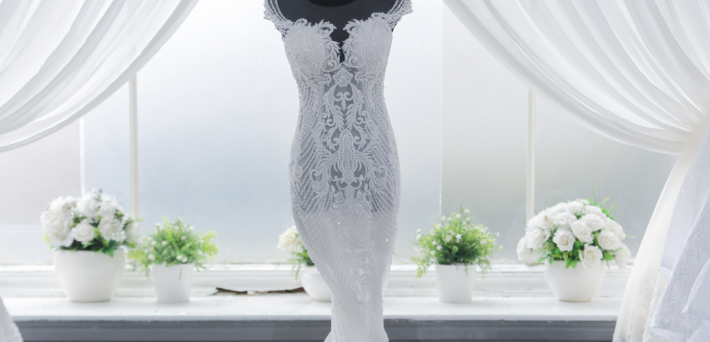 A perfectly fitted lace mermaid dress