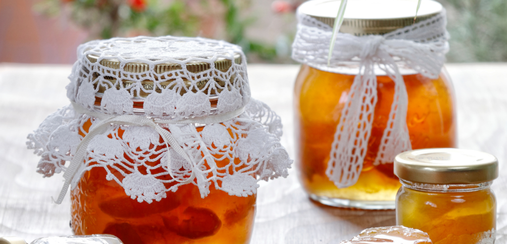 Jars of homemade jam