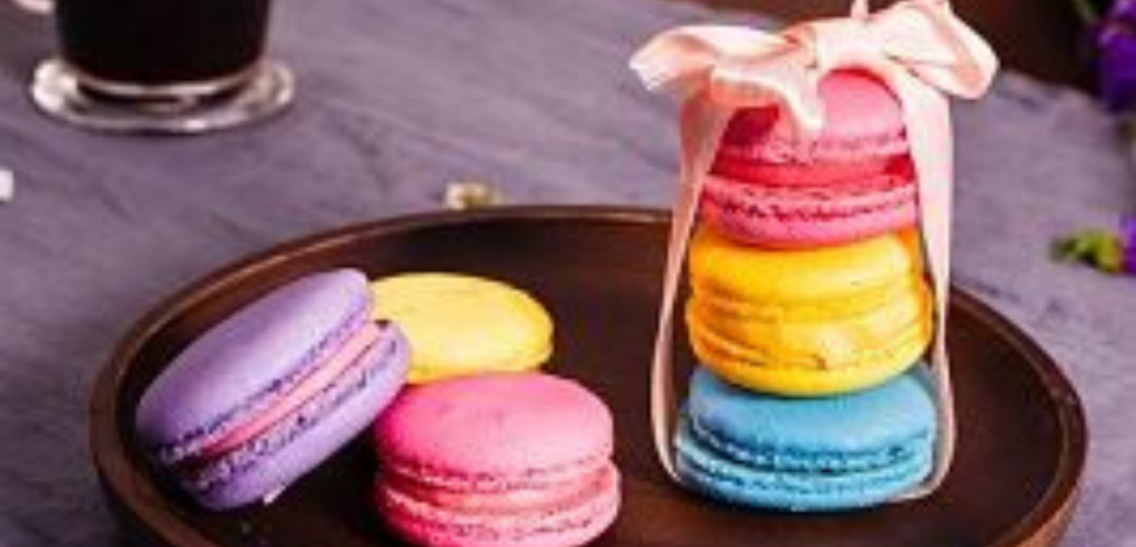 Colorful macarons on a plate