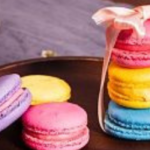 Colorful macarons on a plate