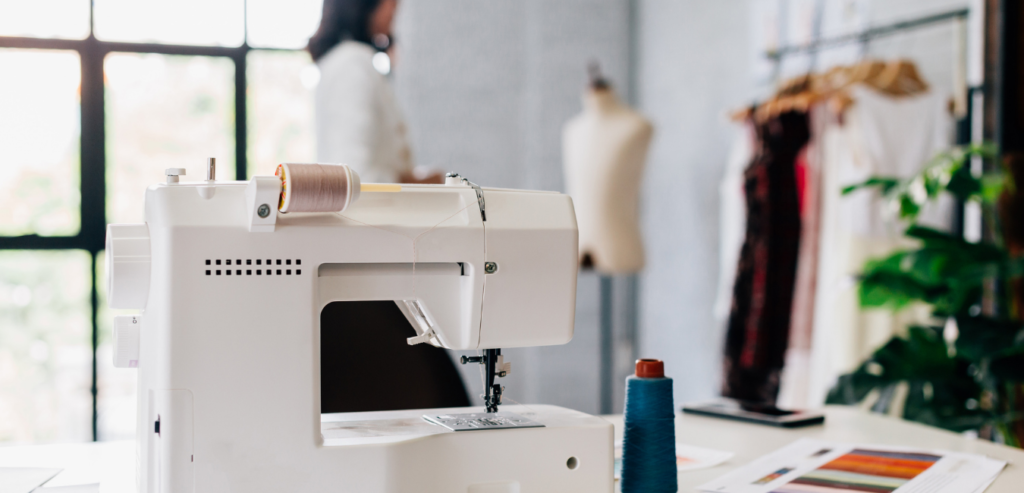 A sewing machine to sew gathering stitches for making your own bridal veil