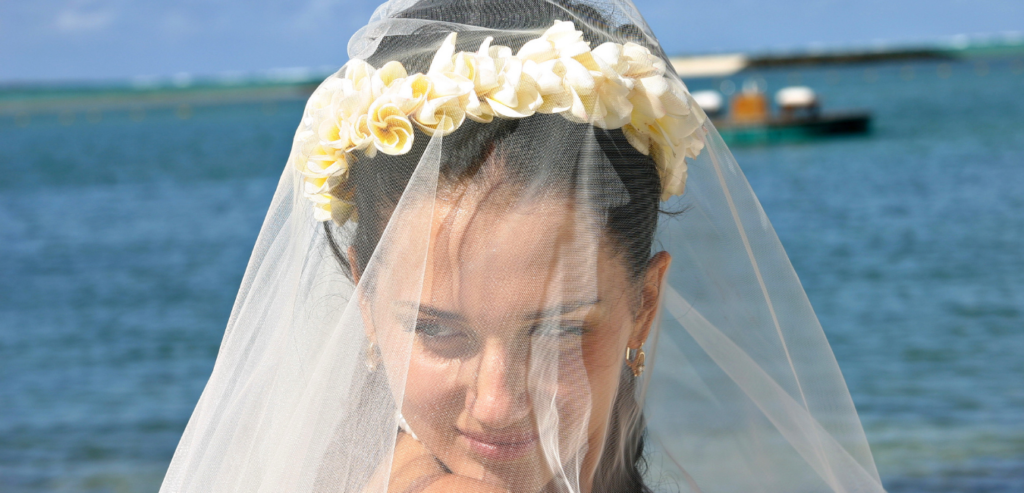 Beach wedding veil