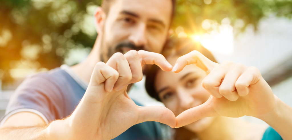 Heart shape made with fingers