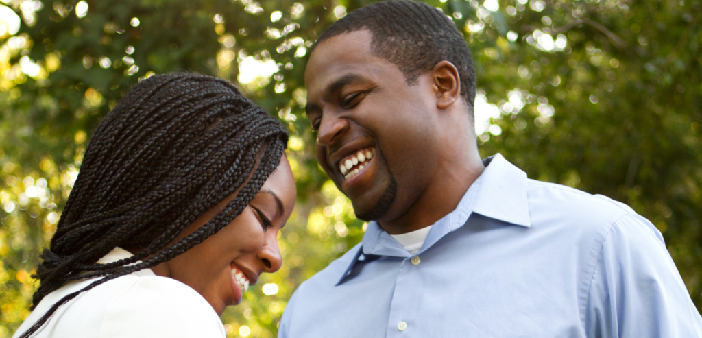 Engaged African American couple